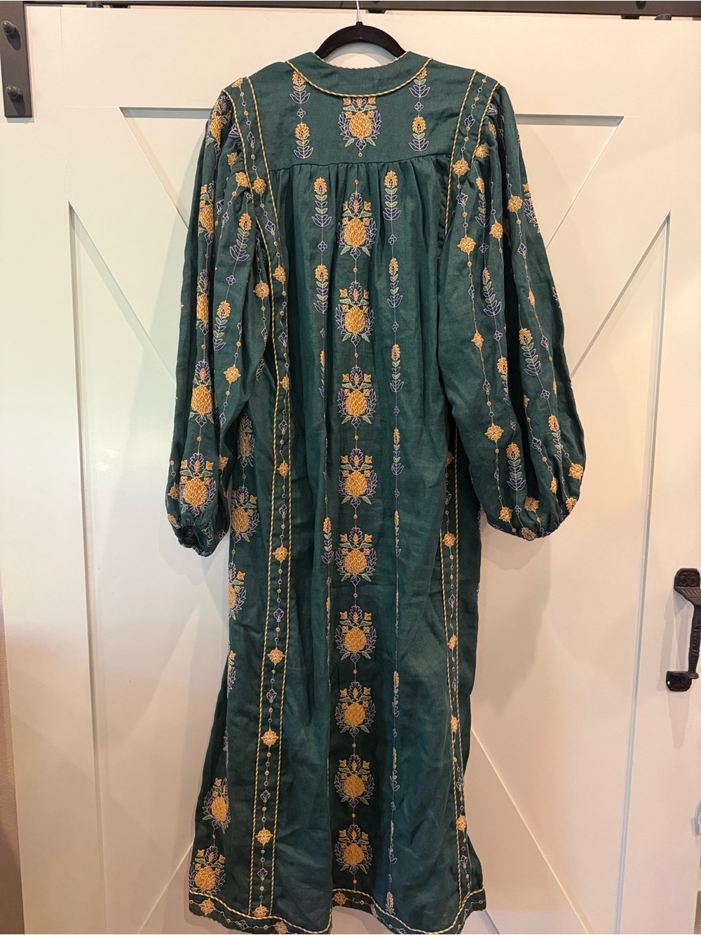 FARM Rio Green Maxi Dress with Gold Floral Pineapple Embroidery - Picture 16 of 16